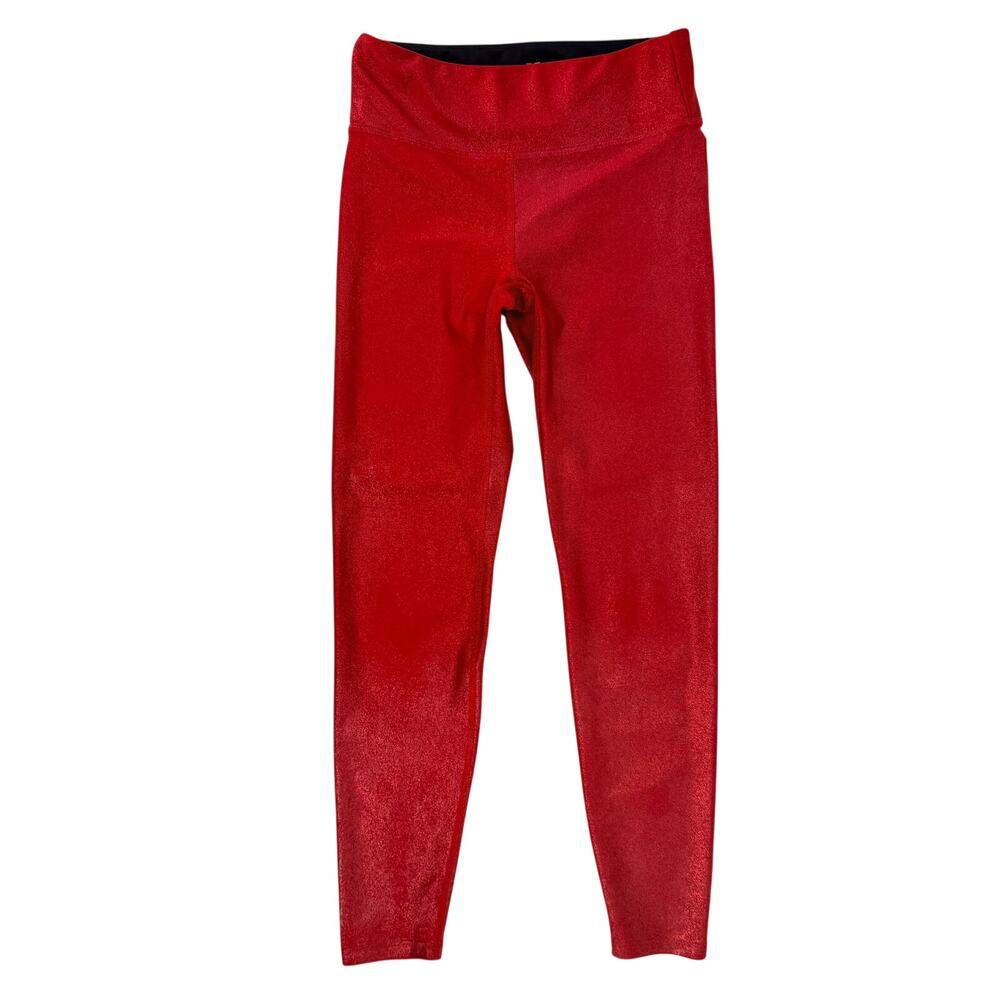 Heroine Sport Marvel Leggings Womens Sz Small Shiny Red Metallic High Rise